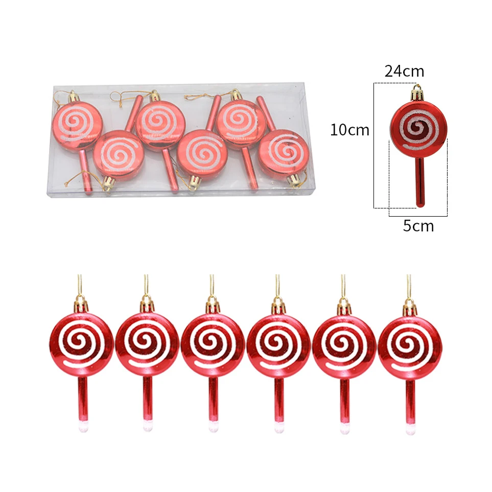 thumbnail image 1 of Adornos de dulces para el árbol de Navidad, bastones de caramelo rojos y dorados, piñas, decoración navideña para el hogar 2025, adorno para árbol de Navidad, 1 of 5
