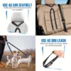 1Pcs Pet Dog Seat Belt Car Supplies Dog Cat Car Fixed Dog Chain Buffer Traction Car Safety Rope One Belt Two Dog Leash 3