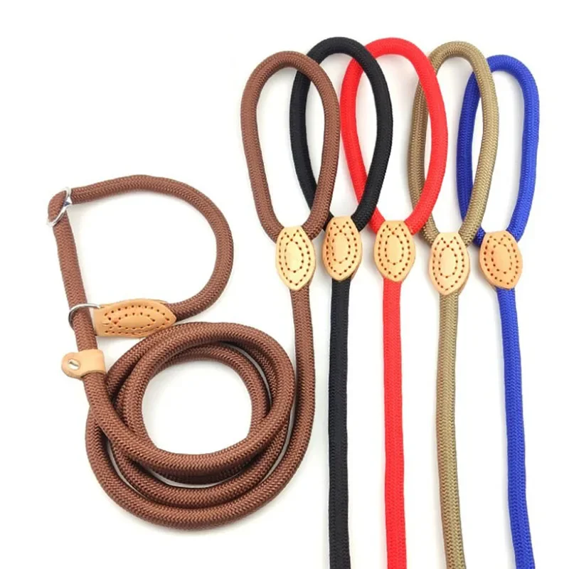 

180cm Dog Leash Slip Rope Lead Leash Heavy Duty Braided Rope Adjustable Loop Collar Training Leashes for Small Medium Large Dogs