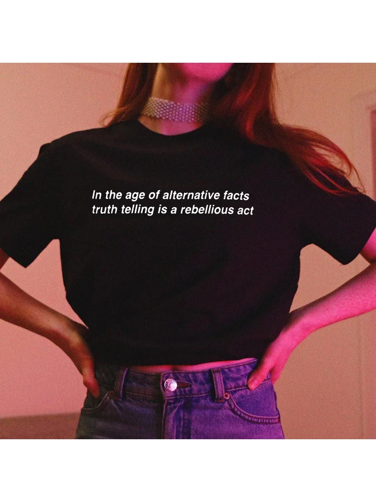 

In The Age of Alternativefacts Truth Telling Is A Rebellious Act Shirt 90s Fashion Women Grunge Art T Shirt Aesthetic Tumblr Tee