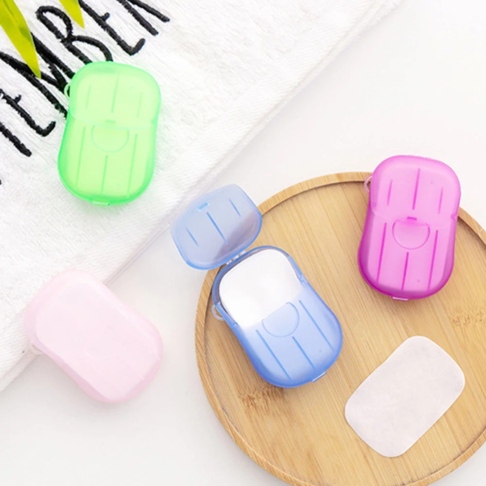 20 Pcs/set Disposable Boxed Soap Paper Portable Aromatherapy Hand Wash