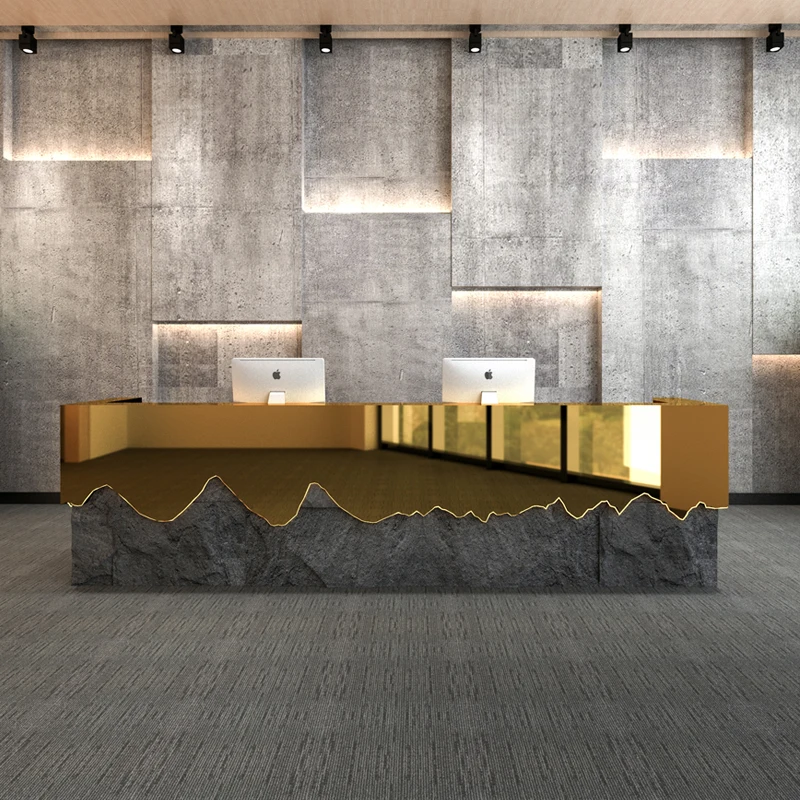 Furniture for Stores Hairdressing Reception Counter Table Spa Front Desk Clothes Church Acrylic Lectern Muebles Salon Black