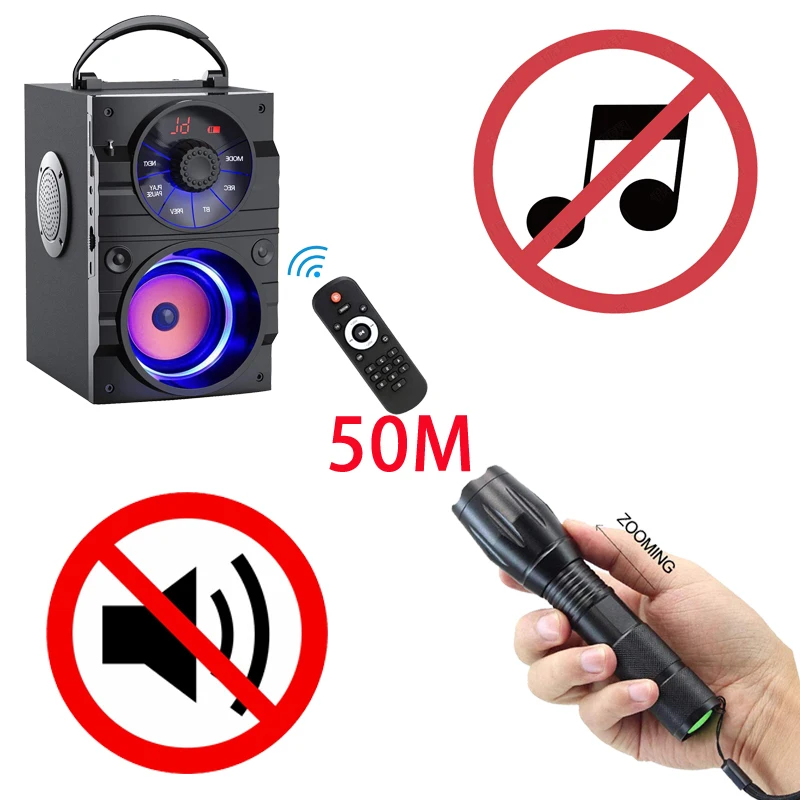 DualfrequencypulseWirelessMusicKillerSpeakerJammerForOutdoorPortableSubwooferHeavy