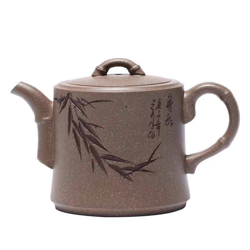

New Arrival,Yixing,original ore section mud,handmade bamboo pot,Zisha Teapot,200 ml,Drinkware,Kettle,Suit for Green Tea,Dark