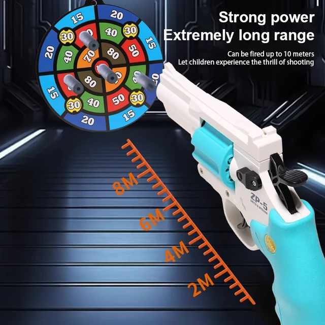 Children's Toy Revolver Gun Boy Launches Soft Darts ZP5 Single Shot Simulation Model Gift for Boys 4