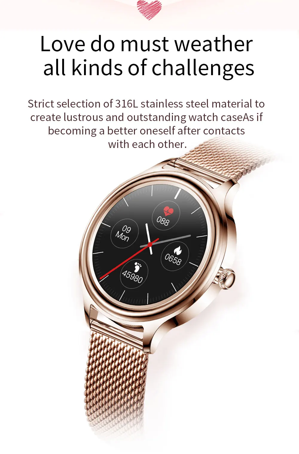 Kumi K3 Lady Smart Watch description image 3