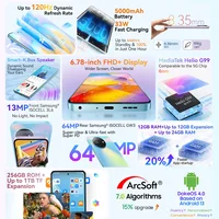 Blackview OSCAL TIGER 12 Smartphone NFC 6.78'' FHD+ IPS 2.4K 120Hz Display 12GB 256GB 64MP Camera 5000mAh Battery cellphone 2