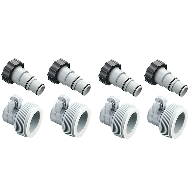 

2X сменный шланг, сливная пробка, разъем, Адаптер A с воротником и B, набор для бассейна дренажный адаптер, меняет 1,25 на 1,5 дюйма