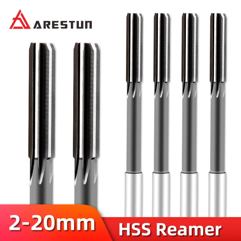 HSS Reamer Cobalt Reamer Machining Tool Spiral Flute Reamer Cobalt Cutting H7 Straight Shank Diameter 2mm-16mm for Metal Steel Aluminum Hole Drill