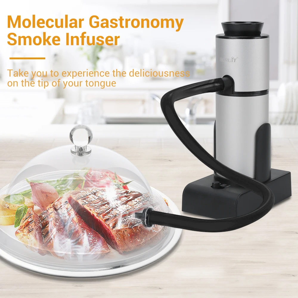 BORUIT BBQ Grill Smoker Cold Smoke Generator Salmon Fish Bacon Meat Smoker Food Smoking Gun Kitchen Cooking Barbecue Tool