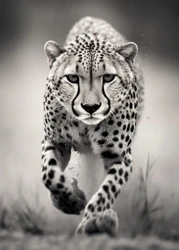 Monochrome Wildlife Canvas Art Prints - 40x60cm No Frame (WHITE)