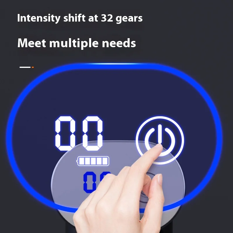 Deep Muscle Massage Gun Folding Fascia Gun Electric Percussion Pistol Massager For Body Neck Back Leg Fitness Tool 32 Levels