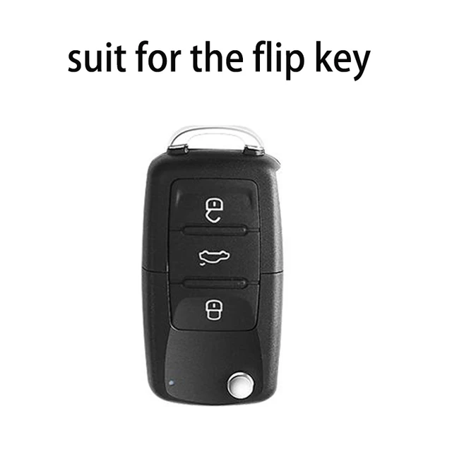 QIXIUBIA Funda para llavero Volkswagen con llavero para Volkswagen Atlas  Golf GTI Jetta Passat Tiguan Touareg Beetle Flip 4 botones TPU Smart Key