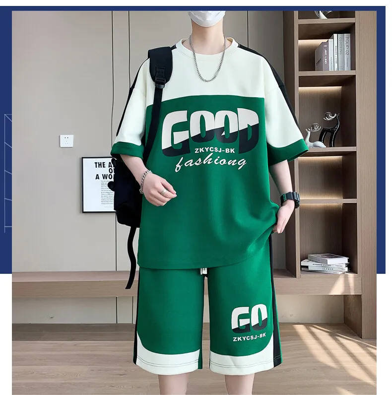 Mode 2026 Sommer 2-teilige Herren-Sets Jugend Streetwear T-Shirts & Shorts Trainingsanzüge Lässige Oberteile & Knielange Hosen Kleidung – Detail 14