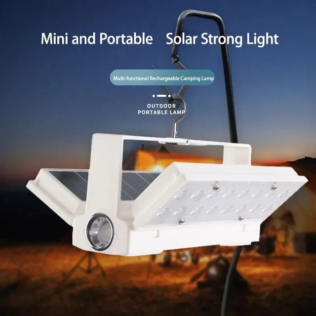 1pc Led Solar Camping Lights, Waterproof Solar Charging Or Usb Charging,  Portable Light, Power Bank Flashlight Survival Kit, Indoor And Outdoor Home  E