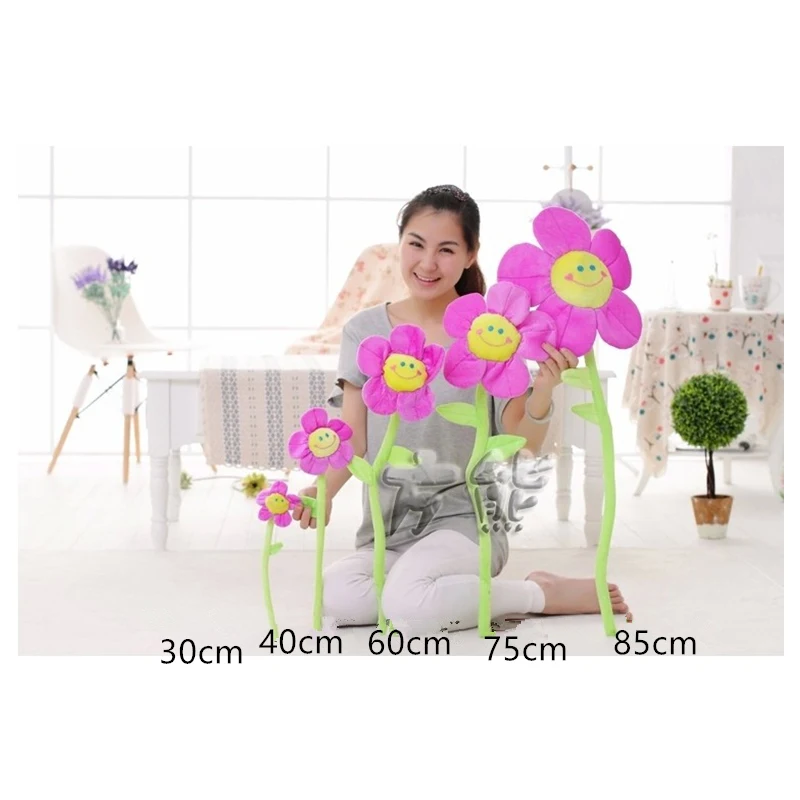 Household Toys Bread Plush Cartoon Simulation Sun Flower Rose Flower Plush Toys For Children For Home Decoration PP Cotton Plant Toy
