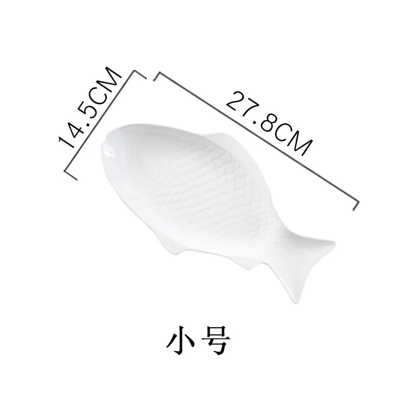 Japanese Ceramic Fish Plate White Irregular Plate Healthy Tableware Kitchen Cookware Dessert Sushi Pasta Hotel Tableware