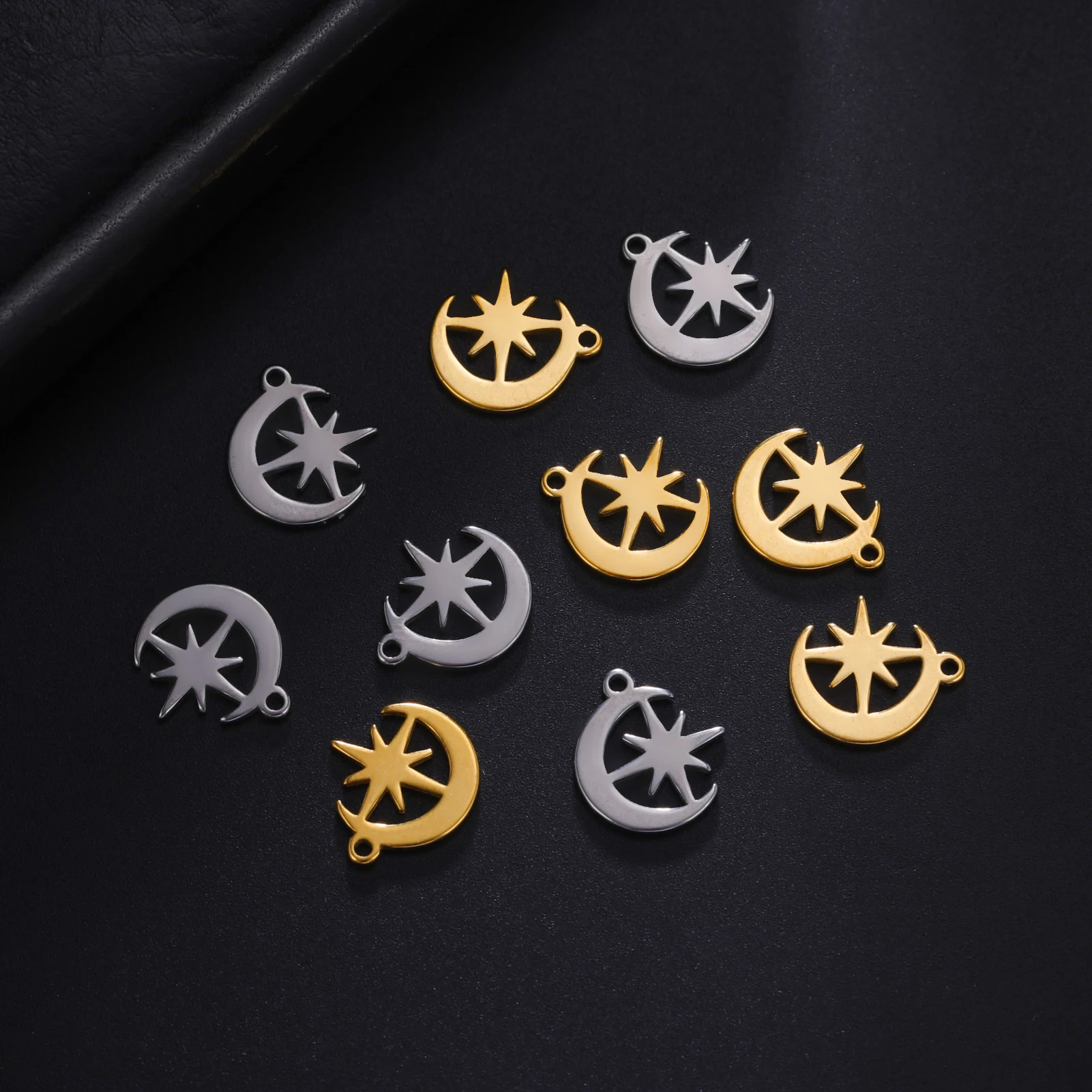 COOLTIME 5 teile/los Edelstahl Charms für Schmuck Machen Blätter Stern Lotus Bär Anhänger Halskette Armband DIY Zubehör – Detail 10