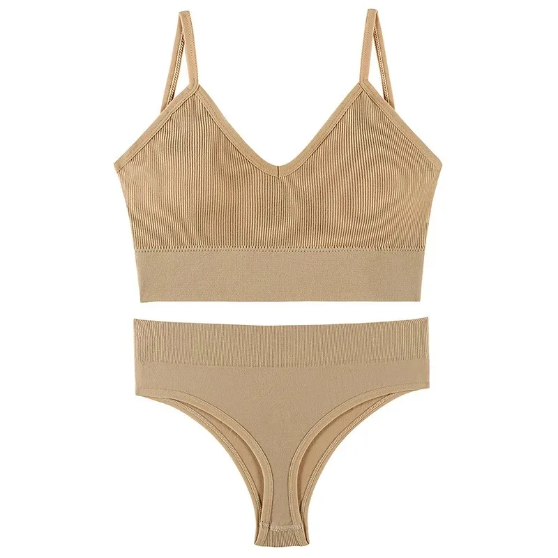 New Style Underwear Women's Small Chest Gathering Thin No Steel Ring plus size Sports Camisole Vest French Triangle Cup Bra suit