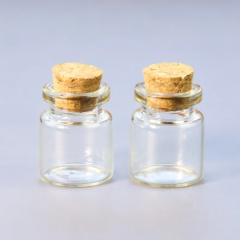 Glass Bottles Mini Glass Bottles 2PCS Cork Glass Bottle Drift Bottle Wishing Wall Decoration Ornaments Sand Painting Sample Collection Small