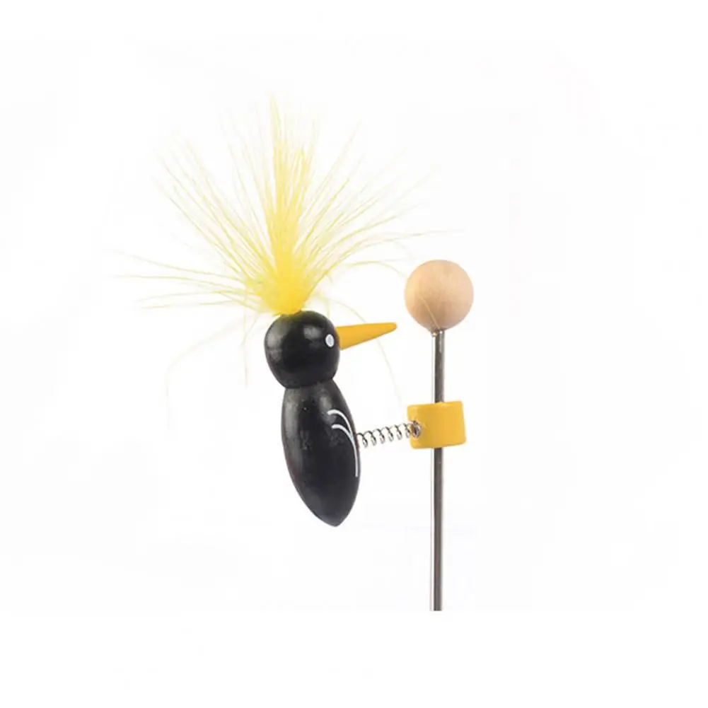 1 Set Woodpecker Toy with Wooden Base Top Ball Toddlers Cute Early Education Figurine Kids DIY Science Experiment Toy