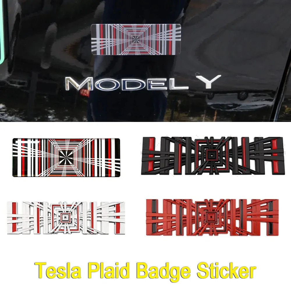Per Tesla Model 3 Y S X Plaid Logo Badge Sticker Trunk Emblem Decal Performance Letter Decoration 2024 2023 2022 Accessori