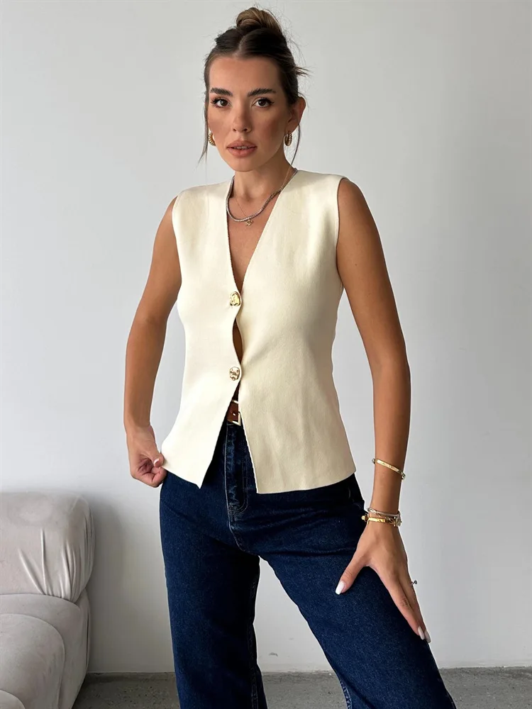 Suéter de punto con cuello en V, camiseta sin mangas para mujer, cintura alta, patchwork floral, ropa de calle, prendas de punto de otoño, cárdigan Y2k, chaleco superior