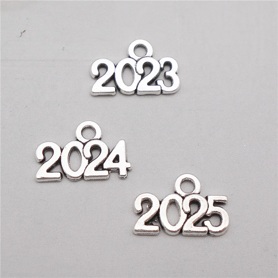 2025 YEAR OR 25 NUMBER CHARMS, GOLD OR SILVER, ANNIVERSARY GRADUATION  BIRTHDAY