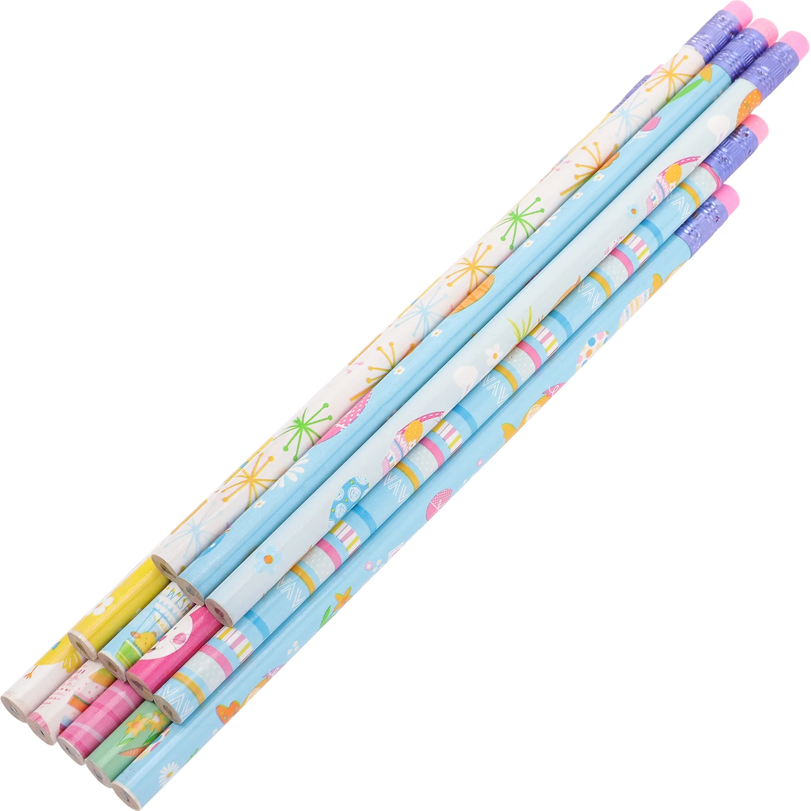 

50 Pcs Easter Pencil Kids Writing Pencils for Rabbit Portable Hamper Painting with Rubbers on The End