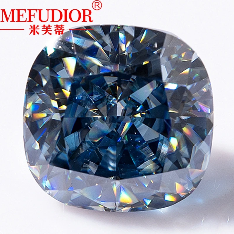 

1ct-9ct Blue Color Square Cushion Cut Loose Moissanite Stone Brilliant D VVS1 Gemstone Pass Diamond Tester GRA Certified Jewelry