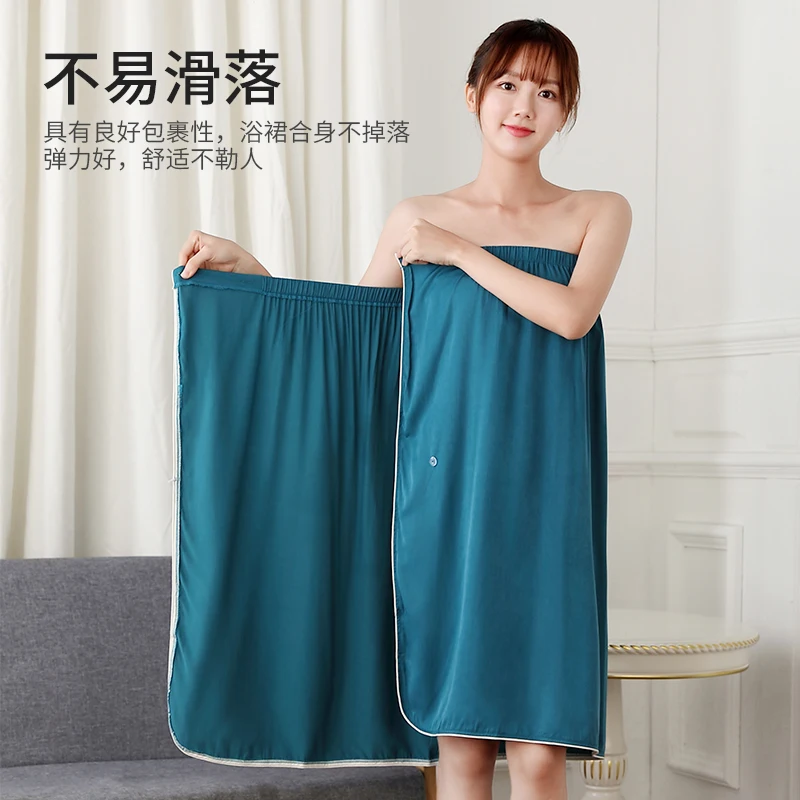 Wearable Cotton Bathrobe for Women, Shower Soft Bath Towel for Adults, Home Beauty Salon, Sweat Sauna Towels, Bathroom 2