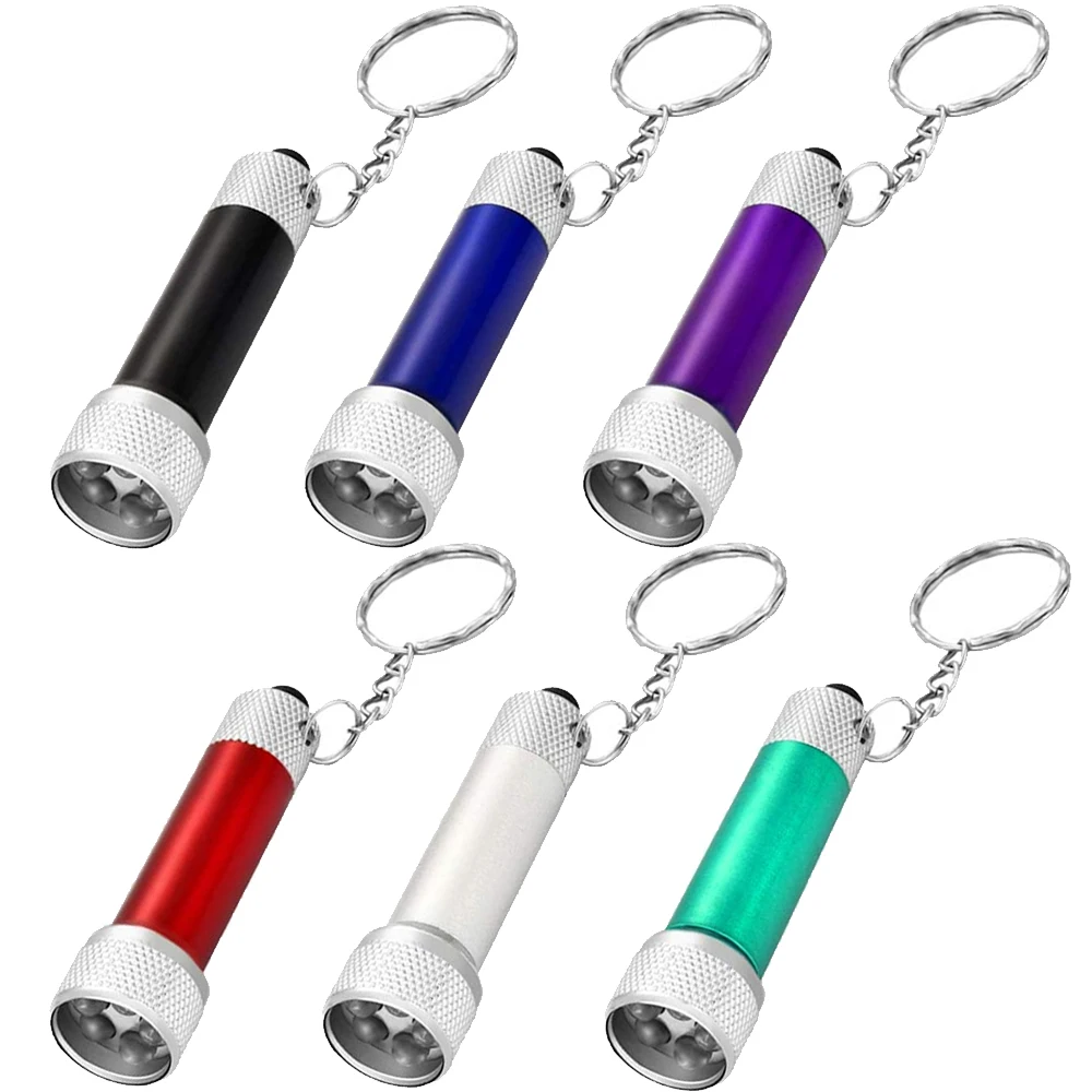 

Mini 5LED Keychain Flashlight Portable Small Keyring Light with Button Battery Self-defense Torch Gift for Camping Party Favors