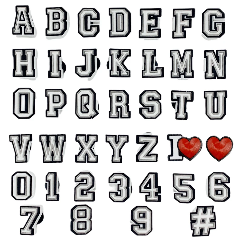 Letters Shoe Charms for Crocs Accessories Shoe Pin Clogs Wristbands Bracelets Boys Girls Party Favor Gifts