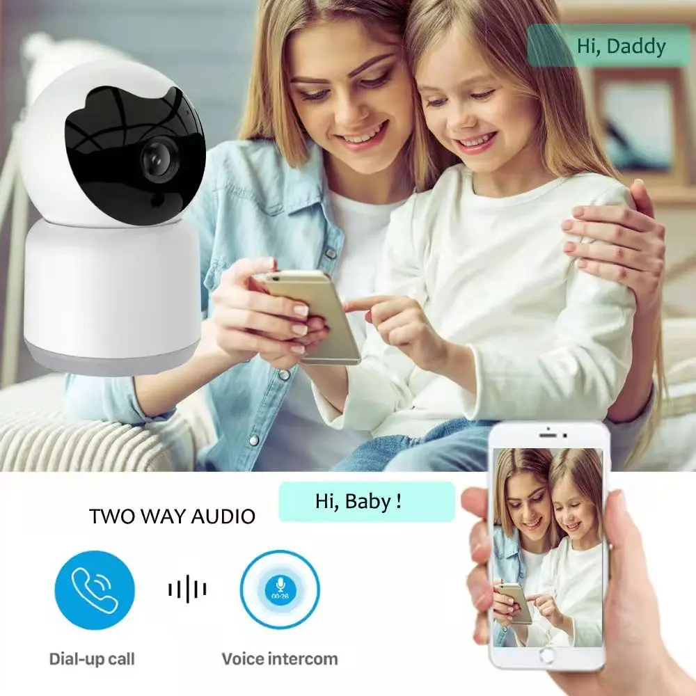 Tuya Camera Tuyasmart Smart Life 1080 HD IP Camera Wifi Monitor Intercom  Rotation Night Vision Function