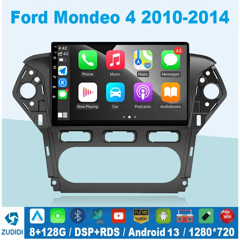

Автомагнитола 2 din на Android 13 для Ford Mondeo 4 mk4 2010-2013 2014 Carplay 4G Автомобильный мультимедийный GPS 2din Авторадио