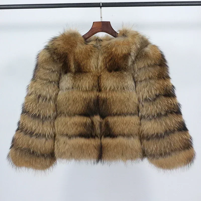 NEW Faux Waschbären Pelzmantel Frauen Jacke Luxus Mantel Frauen Winter Flauschige Jacke Dicke Warme Pelzigen Pelz Outwear 2