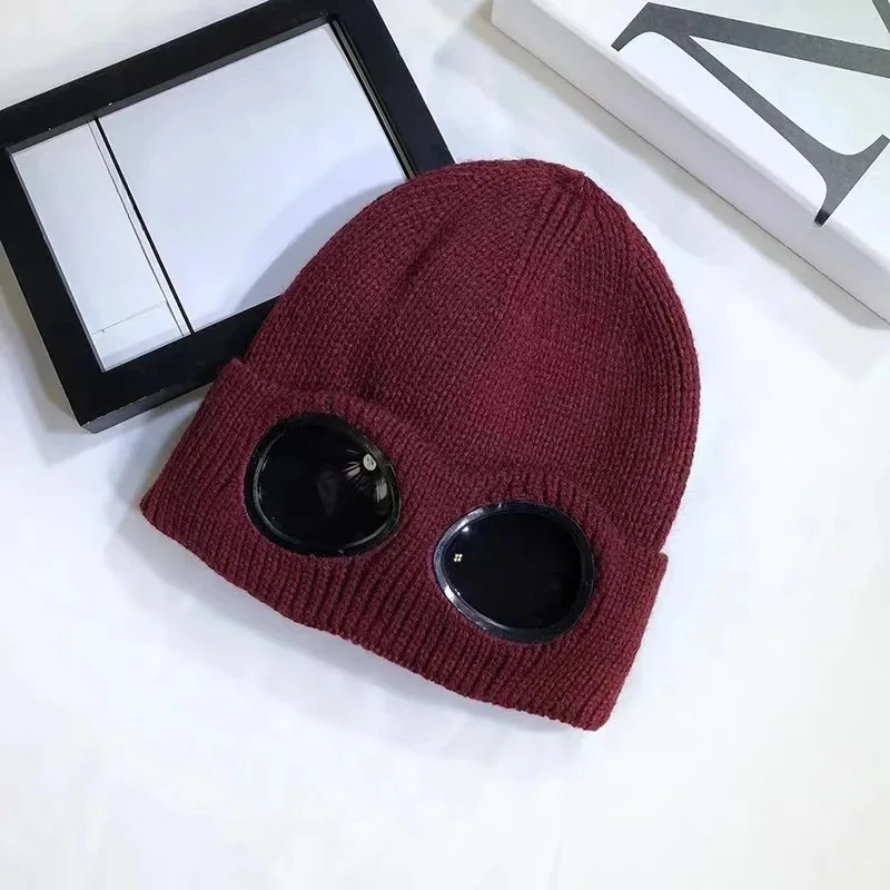 Unisex-Strickmütze für Herren und Damen mit Schutzbrille, winddicht, Winterwärmer, Skimützen, weich, warm, rutschfest, Gehörschutz – Detail 9