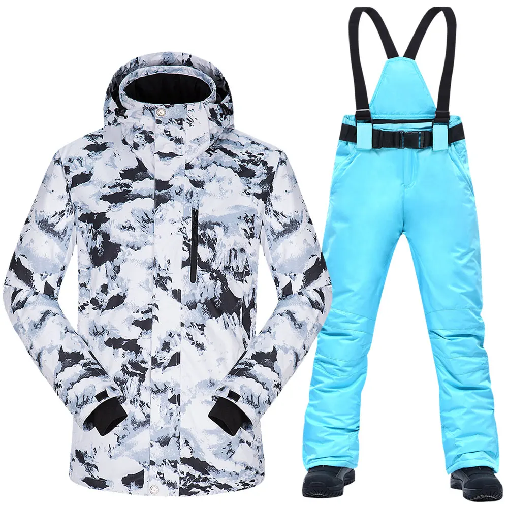 Ski Suit Men Winter Windproof Waterproof Thermal Snow Jacket And Pants Clothes Skiing And Snowboarding Suits Brands
