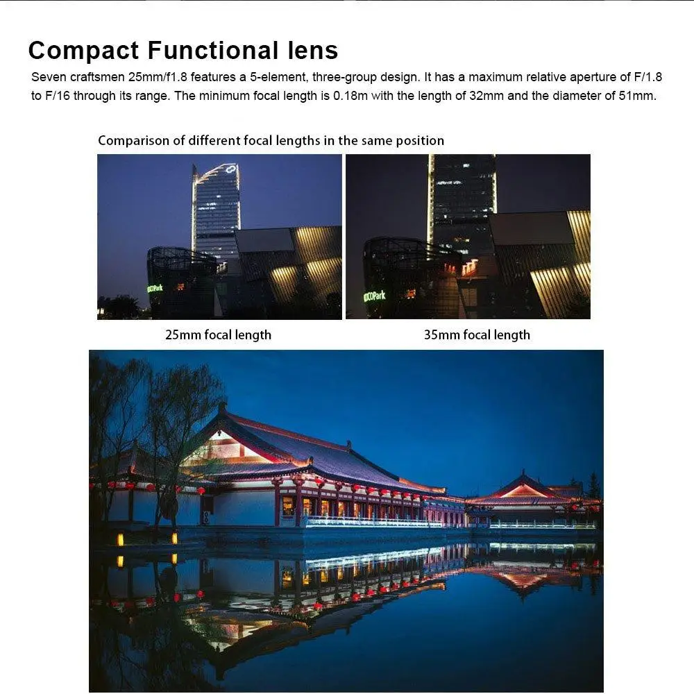 7artisans 25mm F1.8 MF APS-C Prime Lens Manual Mirrorless Camera For Sony E Zev-