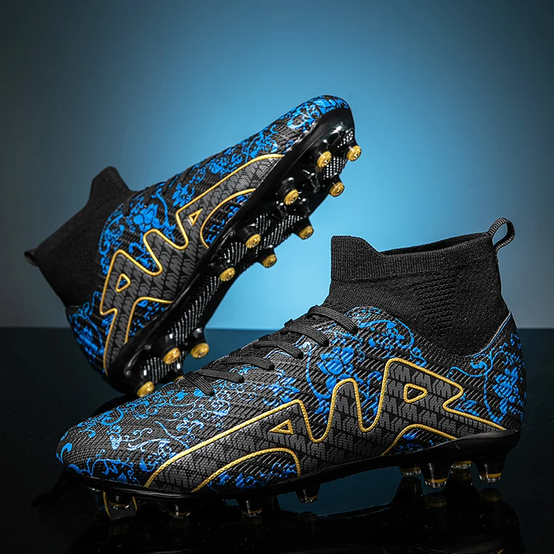 Pantofi de fotbal pentru bărbați, gleznă înaltă, confortabili, antrenament, ghete de fotbal profesionale, ultralejere, antiderapante, respirabile, noi_voghion.com