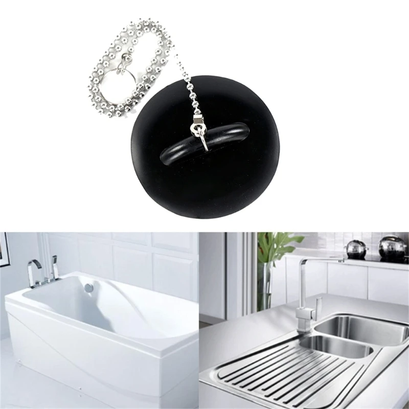 2 Tappi Di Scarico In Gomma Per Vasca E Lavandino – Con Anello, Diametro 3,5 Cm, Anti-odore Per Cucina E Bagno