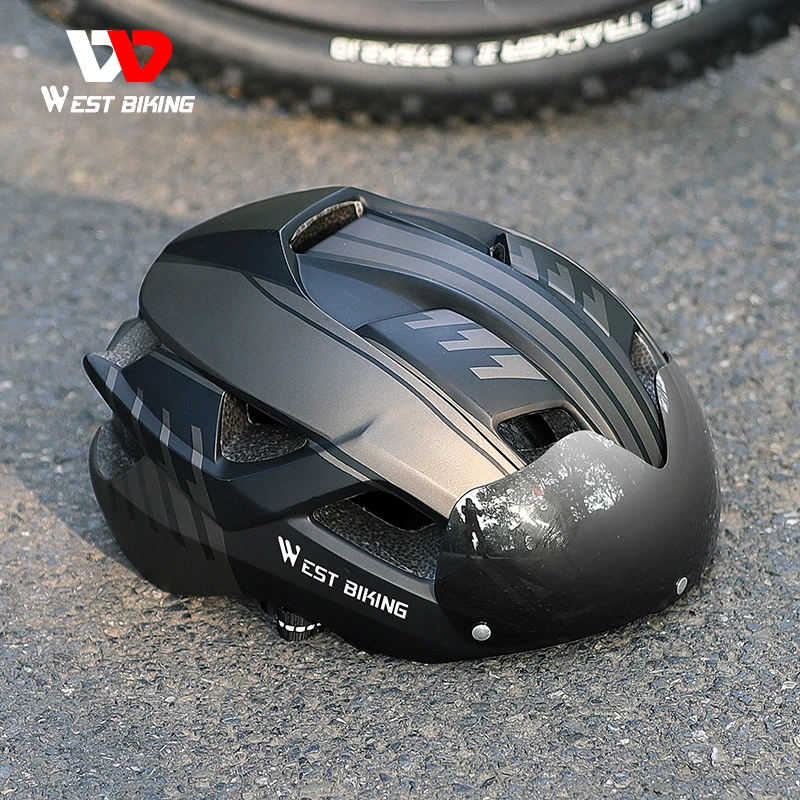 

Biking Men Women Cycling Helmet With Taillight Goggles Sun Visor Lens Bicycle Helmet Mtb Road Bike E-bike Motorcycle Helmet