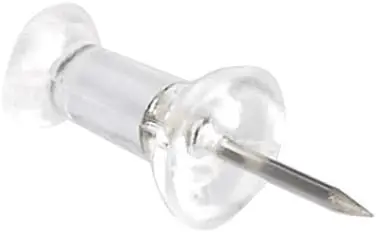 Amazon Basics Push Pins Tacks, Steel Point, Clear Plastic Head, for Bulletin Board, Maps, Posters, and Craft Projects, 200-Pack
