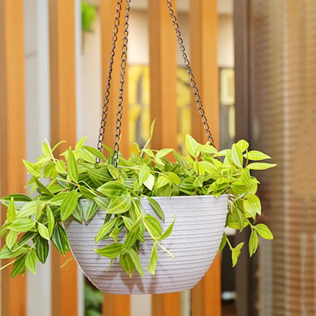 Függő Kosár Virág Edény Műanyag Önmagában Lévő Növényi Állvány Fogas Otthoni Dekoráció Kert - Image 4