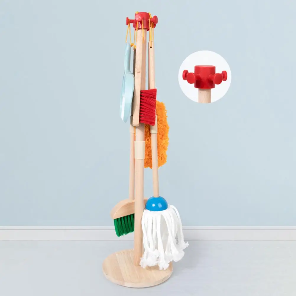 Kids Educational Toys Montessori Wooden Kids Toy Set with Broom Mop Pretend Play Housework Kit for Boys Girls Ages 3