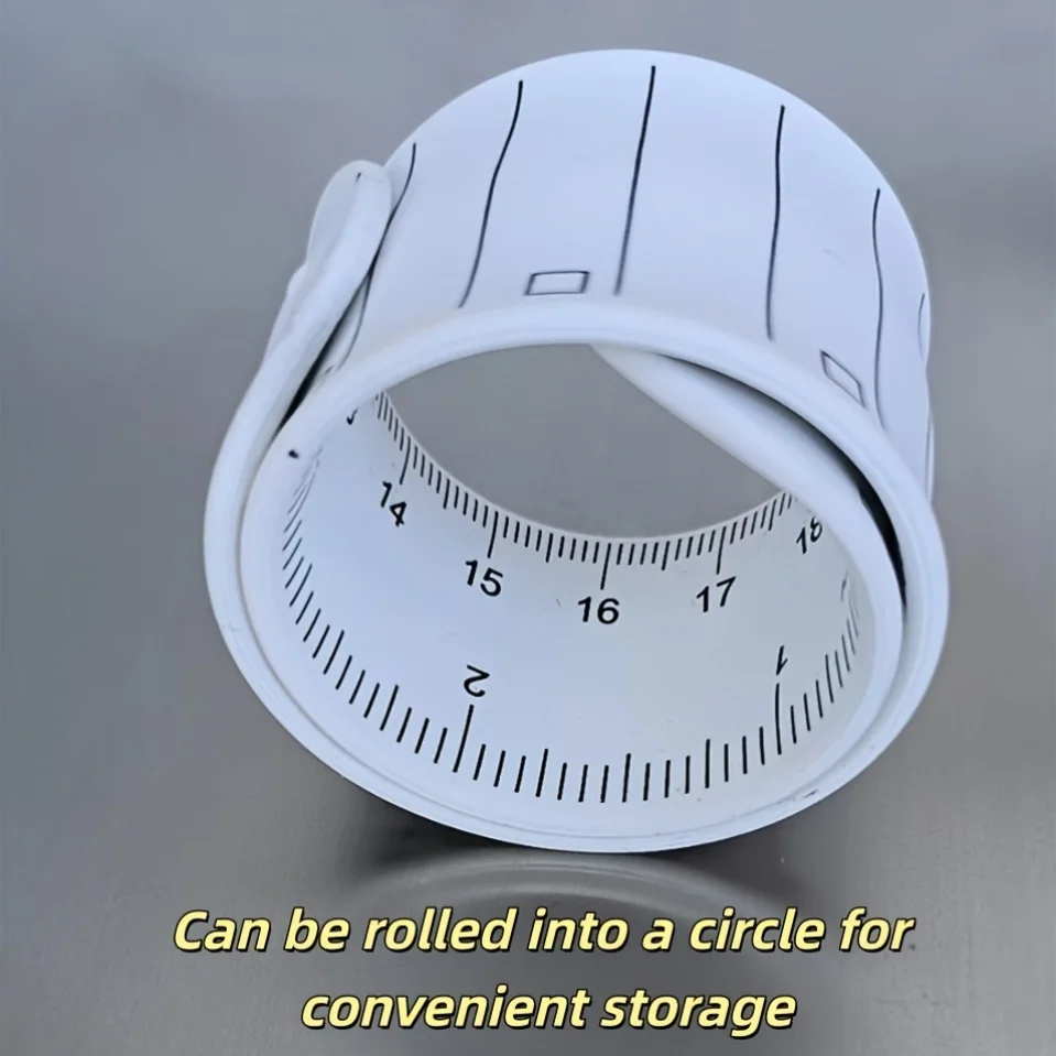 실리콘 손목밴드형 자 4종 세트, 쓰고 지울 수 있는, 재사용 가능한 메모용 손목밴드, 쓰고 지울 수 있는 메모 실리콘 스냅 밴드