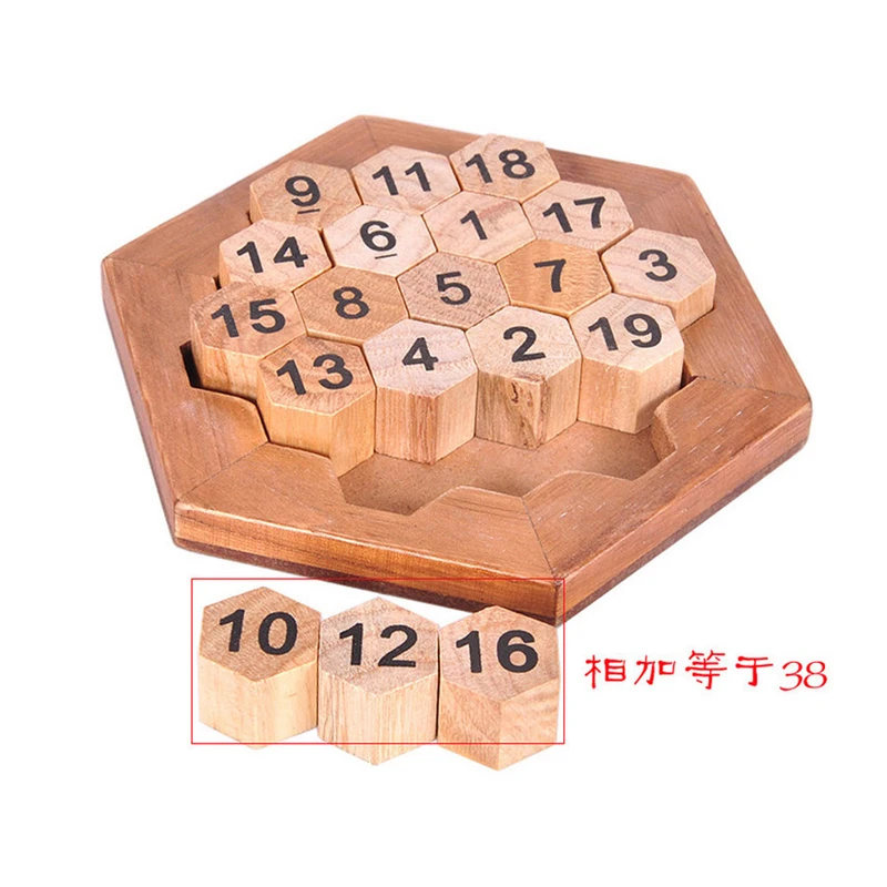 Hexagon Sudoku Number Puzzle Logical Thinking Math Games Rompecabezas De Madera Montessori Educational Toys Kids and Adults 5