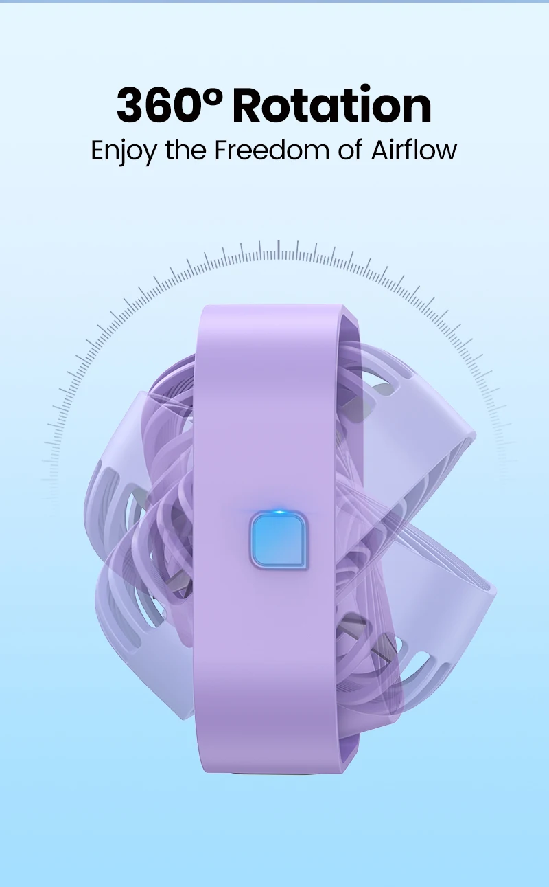 Topk usb tragbarer mini ventilator, tisch persönlicher elektrischer lüfter tisch, stehende lüfter für zimmer, 3 geschwindigkeit wind 360 ° drehbar für camping quie – Detail 2