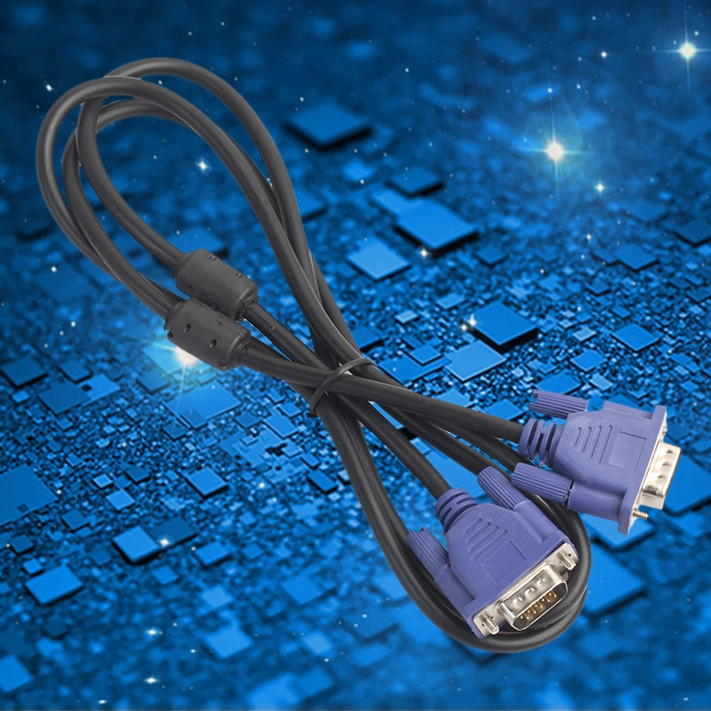 4.9/9.8/16.4ft Extension Cable Male To Male Monitor Video Adapter Cable HD 15Pin VGA Extension for Laptop PC Projector