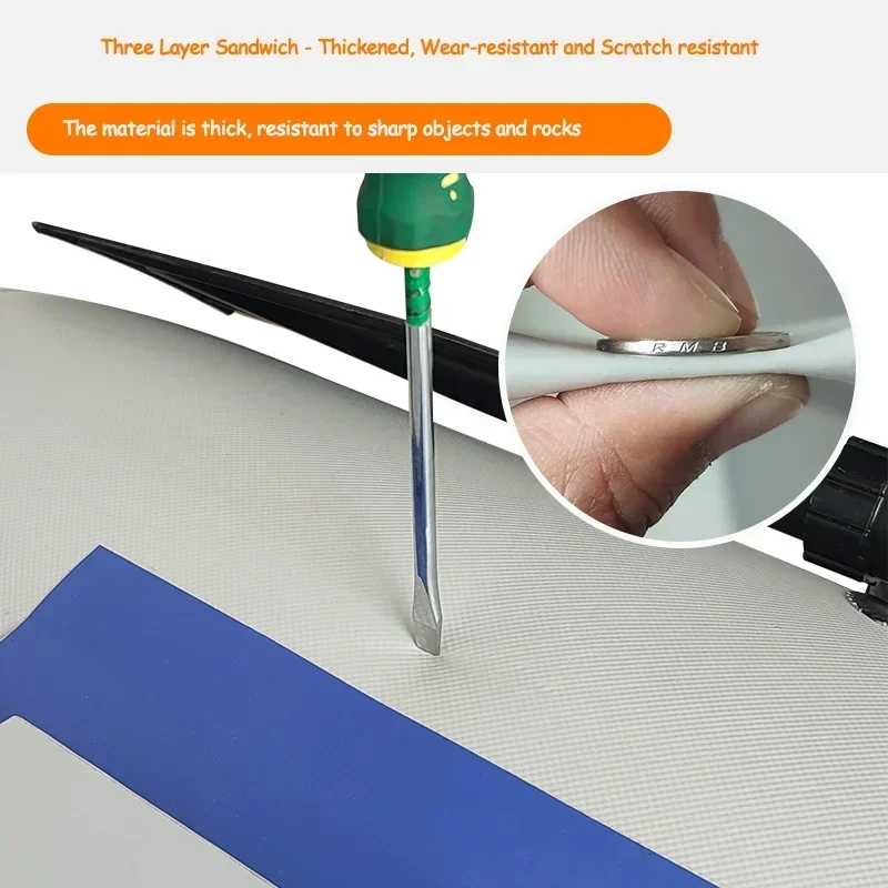 1.75-3.3m Fishing Boats with Slats Bottoms Set for 1-6 Person PVC 0.7mm Thicked Professional Inflatable Drifting Rowing Boat